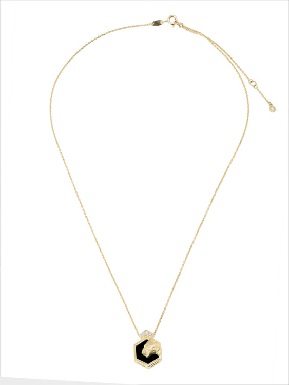 Колье из лимонного золота c бриллиантами и ониксом