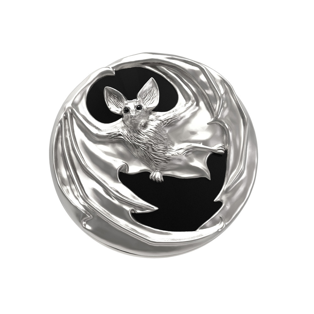 Кольцо из белого золота c эмаль и ониксом