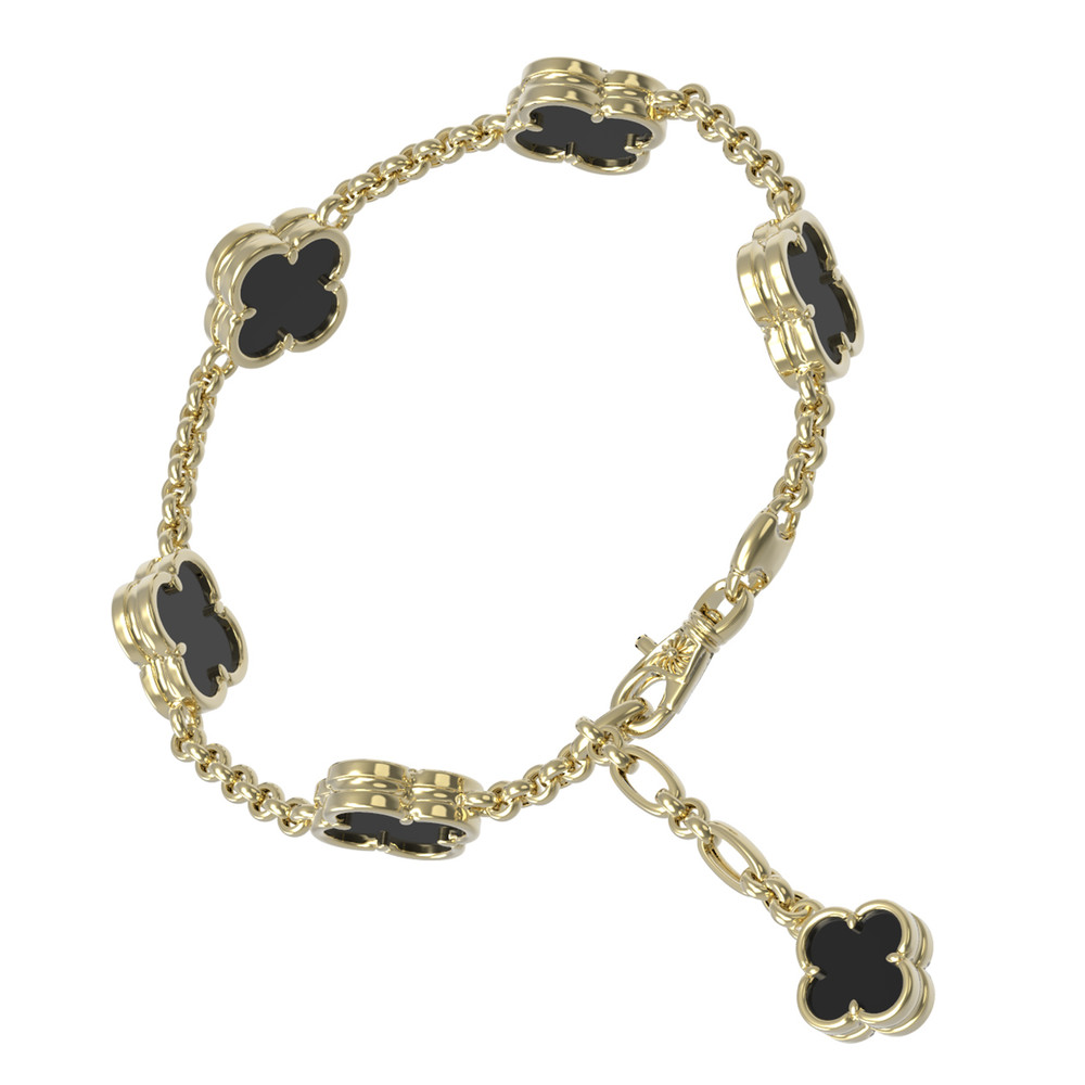 Браслет из лимонного золота c ониксом