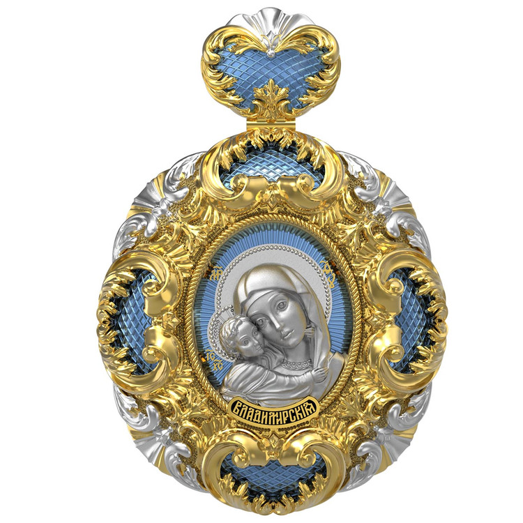 Образок из лимонного золота c эмалью