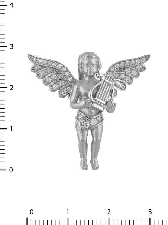 Подвеска из белого золота c фианитом