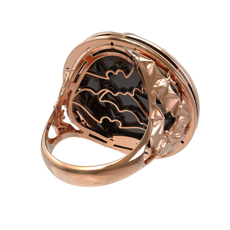 Кольцо из золота c эмаль и ониксом