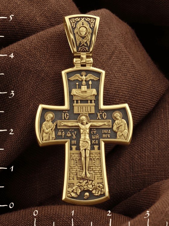 Крест из лимонного золота