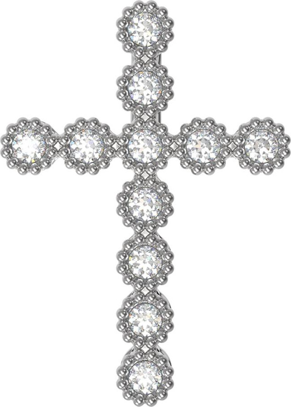 Крест из белого золота c бриллиантами