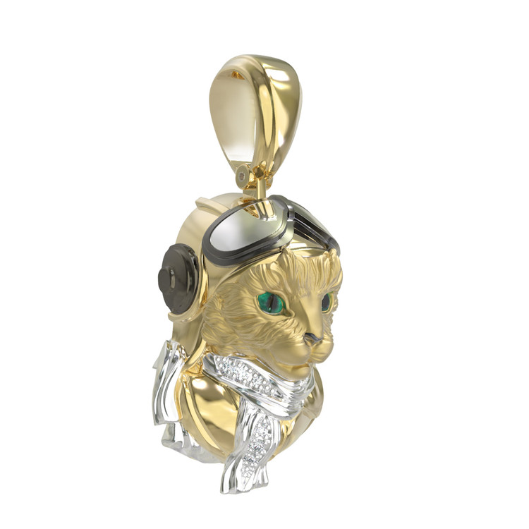 Подвеска из лимонного золота c эмаль , бриллиантами и рубином