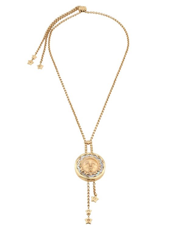 Колье из золота c ониксом и перламутром