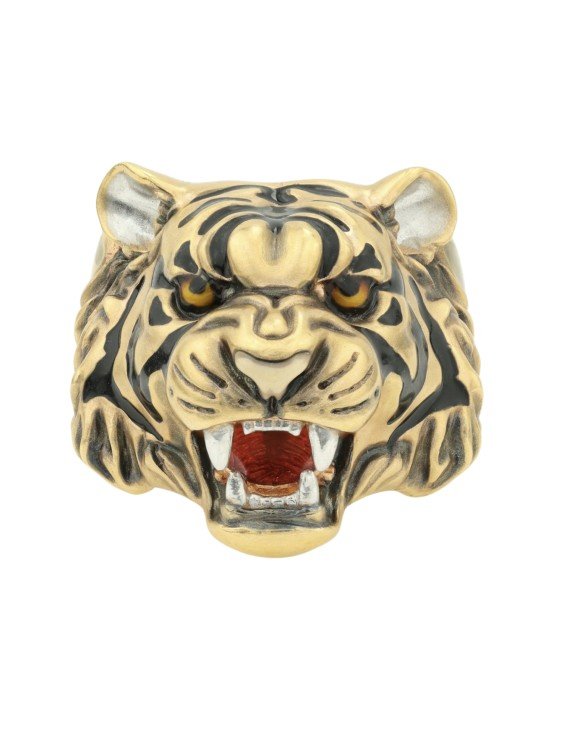 Кольцо из лимонного золота c эмалью