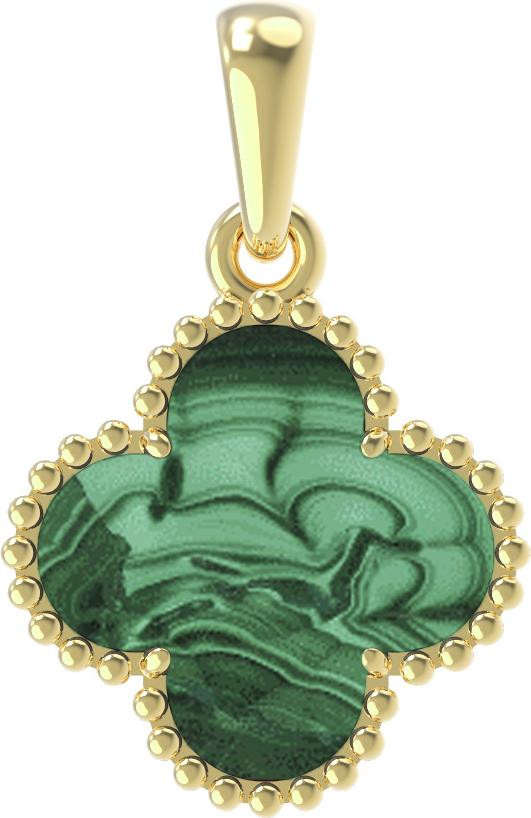 Подвеска из лимонного золота c малахитом