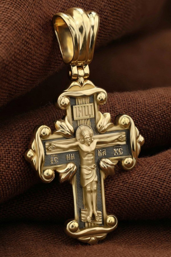 Крест из лимонного золота