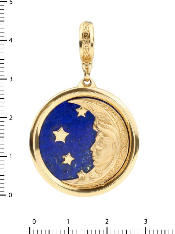 Подвеска из лимонного золота c бирюзой и лазуритом