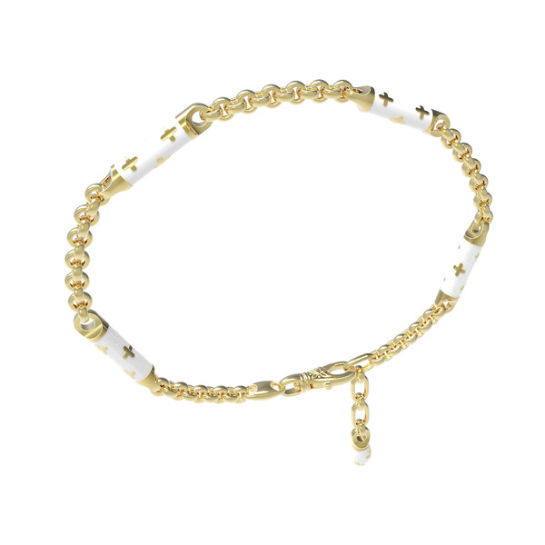 Браслет из лимонного золота c эмаль