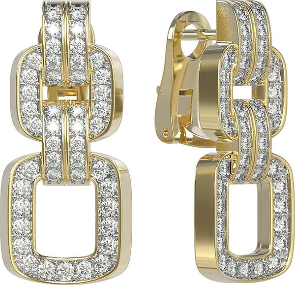 Серьги из лимонного золота c бриллиантами