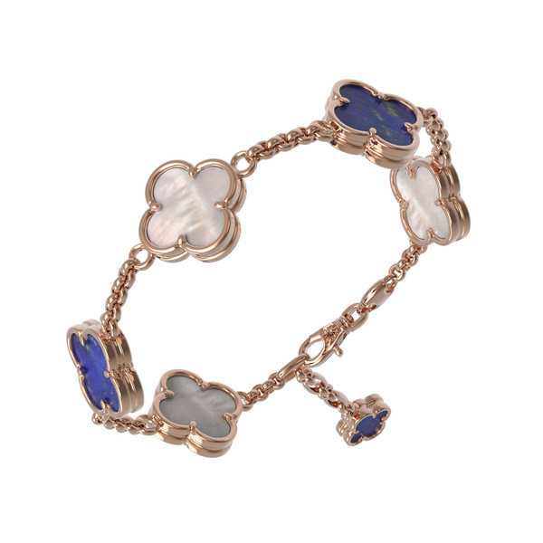 Браслет из золота c лазуритом и перламутром