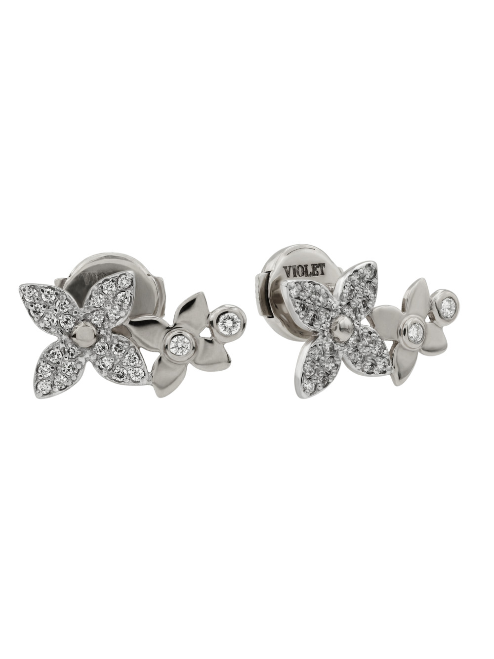 Серьги из белого золота c бриллиантами